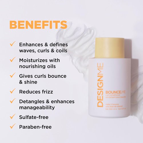 BOUNCE.ME Curl Conditioner by DESIGNME | Curl-Defining, Added Bounce, Nourishing, Anti-Frizz Formula for All Curly Hair Types | Boost Shine & Moisturising Conditioner for Curly Hair