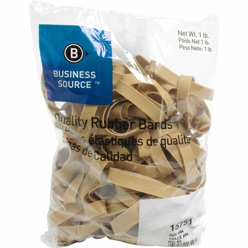 Business Source 15751 Rubber Bands,Size 84,1 lb./BG,3-1/2-Inch x1/2-Inch ,Natural Crepe
