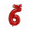 Airplane 6th Birthday Party Decorations Balloons，40inch Red Number Balloons 6，6th Birthday Decorations for Boys Airplane Birthday Party Supplies (Red Airplane Numbers 6)