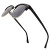 VITENZI Bifocal Sunglasses for Men and Women Semi Rimless Browline Reading Readers - Tivoli in Matte Black 1.50
