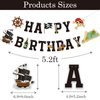 Talorine Pirate Birthday Party Decoration for Boys, Pirate Happy Birthday Banner, Pirate Sea Sailing Nautical Party Favors Baby Shower Birthday Party Supplies