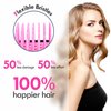 Aussumy Vented Detangling Hair Brush - 2 Pack Detangler Hairbrush for Effortless Tangle Removal - Ultra-Soft Bristles -For Natural Curly Straight Wet Dry Damaged Hair for Women Men Kids - Black & Pink