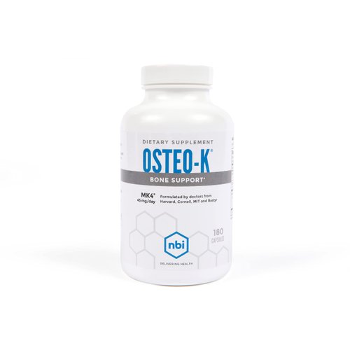NBI Osteo-K Bone Support | Vitamin D &amp; K Complex with Calcium Citrate Supplement | 45mg Vitamin K...