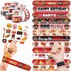 48 BBQ 24PCS BBQ Temporary Tattoos Sticker 24PCS Slap Bracelets Perfect for Themed Birthday Party Favors Baby Showers or Classroom Rewards Ideal Decor and Gifts for Girls and Boys