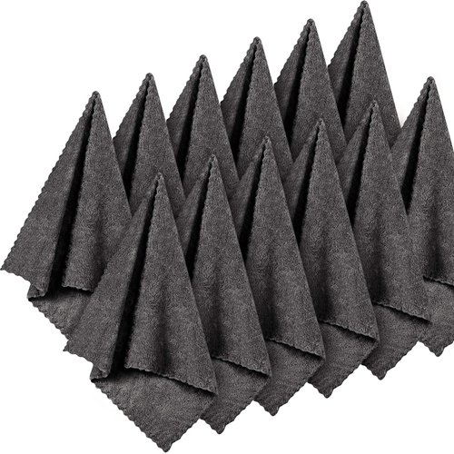 12 Pieces Face Wash Cloth Makeup Remover Cloths Coral Velvet Facial Washcloths Soft Fast Drying Facial Cleansing Cloth for Face, 12 x 12 Inch (Dark Grey)