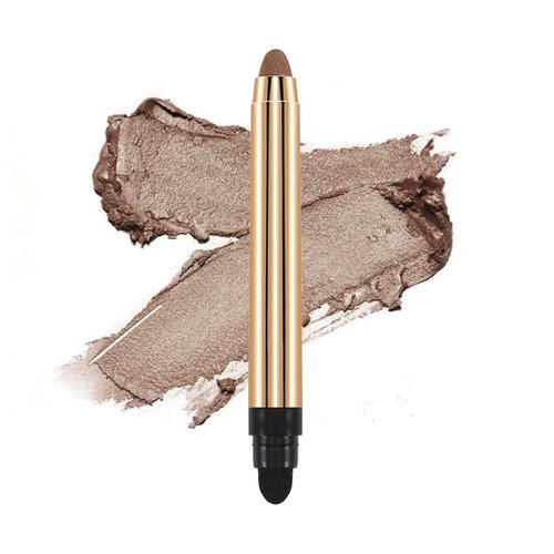 Apooliy Eyeshadow Stick, Glitter Metallic Eyeshadow Pencil, Cream Shimmer Highlighter Stick, Long Lasting Waterproof Brightener Eye Shadow Pen for Multi-Dimensional Eye Makeup