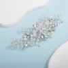 Kercisbeauty Wedding Blue Crystal Rhinestones Silver Headband for Brides Bridal Headpiece Prom Hair Accessories Rustic Wedding Updo Hair Dress for Women