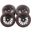 ShareGoo 12mm Hex Wheel Rims & OD 2.59" Rubber Tires for RC 1/10 On-Road Touring Car