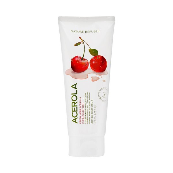 Nature Republic Fresh Herb Cleansing Foam, Acerola, 5.74 fl oz (170 ml)