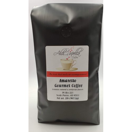 Ahh..Cupella Premium Gourmet Amaretto Flavored Whole Bean Coffee, 32oz bag