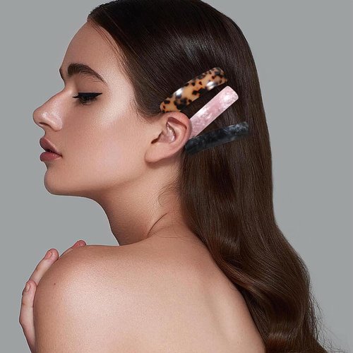 Tyqour 5Pcs French Hair Barrettes for Women Thick Hair 3.43Inch French Barrette Hair Clips Classic Tortoise Shell Hair Clips Retro Hair Accessories for Women Girls