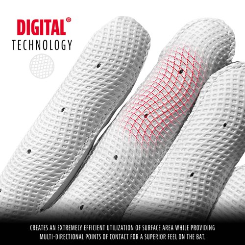 Franklin Sports 2nd-Skinz Batting Gloves - White/White - Youth X-Small