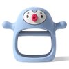 Yummy Baby Cute Penguin Teething Mitten for Babies, Easy to Hold, No-Drop Design, Silicone Baby Teether Toys, Relief from Teething Pain, Nipple Shaped Penguin Hands Comfort Gums (Blue)