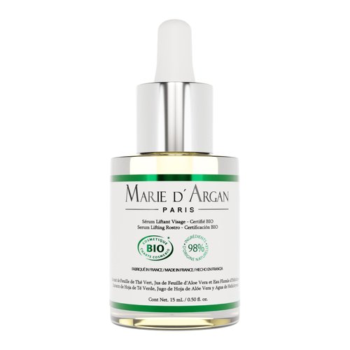 Marie d'Argan Face Lifting Serum 15 ml 98% Natural, Organic & Vegan, Aloe Vera, Green Tea, for Rejuvenated luminous skin, diminished wrinkles and greater firmness