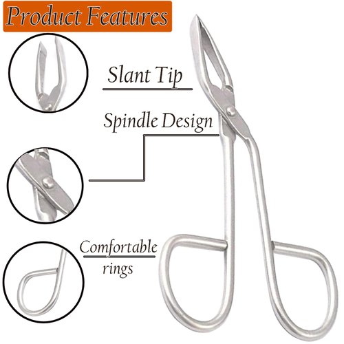 LAJA IMPORTS 1pcs Silver Professional Stainless Steel Scissor Handle Tweezers Shape Tool 'Eyebrow Beauty Nose Hair Clip Tweezer Remover Brow Trimmer For Women Girl
