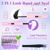 ALICE Natural Lash Clusters Kit Clear Band Wispy Lash Extension Kit Cluster Eyelash Extension Kit 162pcs C Curl 11-13mm Individual Lashes with Lash Glue Bond and Seal and Tweezers DIY at Home