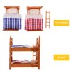 Veemoon Doll House Furniture Dollhouse Decoration Accessories Dollhouse Mini Double beds Dollhouse Miniature Furniture Miniatures Bunk Bed