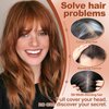 HAIRCUBE Bangs Hair Clip in Bangs 100% Real Human Hair Bangs Clip in Hair Extensions Fake Bangs 360° Clip on Bangs Air Bangs Hairpieces for woman with Temples 3 Secure Clips in Full Fringe Ash Brown