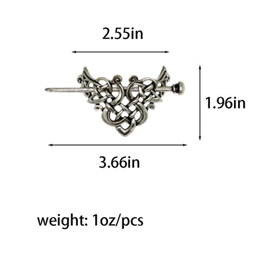 ZHOUMEIWENSP 1Pcs Silver Celtic Vintage Metal Hair Slide Hairpins Minimalist Hair Claw Hair Accessories Celtic Knot Hair Stick for Women and Girls (Style1)