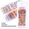 10Pcs Maple Leaf Nail Art Foil Transfer Stickers 3D Holographic Flower Foil Transfers Decals Fall Nail Supplies Floral Maple Leaves Lavender Rose Designs Fall Nail Art for Women DIY Nail Decorations