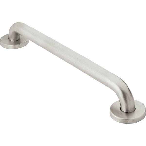 Moen Bathroom Safety 18-Inch Stainless Steel Bathroom Grab Bar with Concealed Screws and Slip-Resistant Peened Texture, R8718P