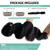 Seamless Clip in Hair Extensions Human Hair, Body Wave Natural Black Hair Extensions Real Human Hair Clip in Extensions, 7pcs 100G 16 Inch Ubetta Remy Human Hair Extensions for Women
