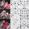 4 Sheets Rhinestones Halloween Stickers 3D Self Adhesive Spider Ghost Nail Art Stickers Glitter Luxury Charms Nail Decals Spooky for Women Halloween DIY Manicure Salon
