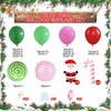 Christmas Balloon Garland Arch Kit,Red Green Pink Balloons with Santa Claus Crutch Lollipop Candy Balloons for Christmas Party Decorations Xmas Eve New Year Holiday Party Supplies