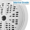 Pyle 4 Inch Dual Marine Speakers - Waterproof and Weather Resistant Outdoor Audio Stereo Sound System with Polypropylene Cone, Cloth Surround and Low Profile Design - 1 Pair - PLMR41W (White)