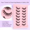 Lashes False Eyelashes Natural 16mm Wispy Eyelashes Thin Band Fluffy Lashes 3D Volume False Lashes Soft Strip Lashes Pack C Curl Natural Eyelashes Fake Lashes 7 Pair EVENTILL