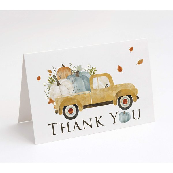 M Market On Mainstreet Pumpkin Truck Thank You Cards, Includes Envelopes, 25 Count, Made In The U.S.A.