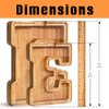 Letter Piggy Bank PrimRend® Personalized Wooden Money Coin Cash Saving Bank for Boys Girls Kids Toddler Gifts for Birthday|Christmas|Baby Shower|Children's Day Medium 9 Inch, Alphabet E