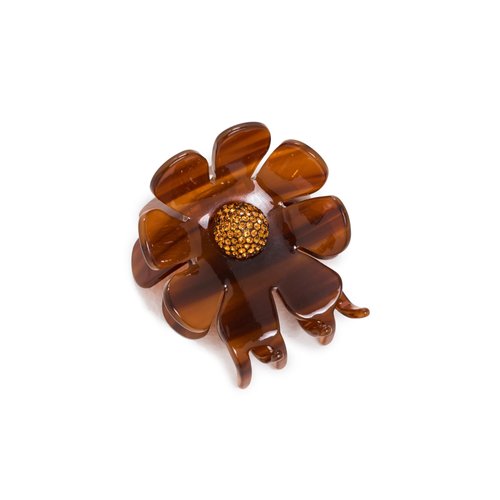 Lele Sadoughi Women's Sunflower Claw Clip, Rust, Brown, 1 Count
