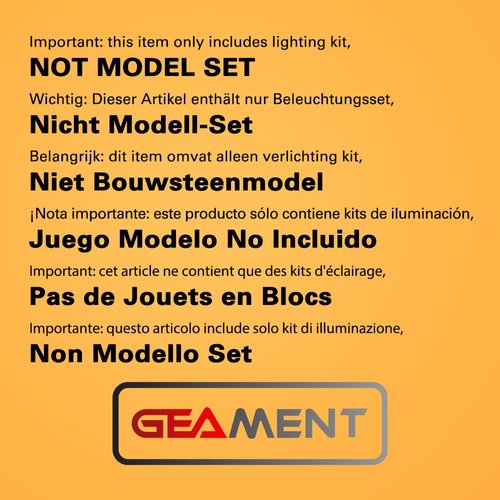 GEAMENT Upgraded Version Light Kit for London Tower Bridge (Not Flashing) - Compatible with Lego Creator 10214 Building Blocks Model (Model Set Not Included)