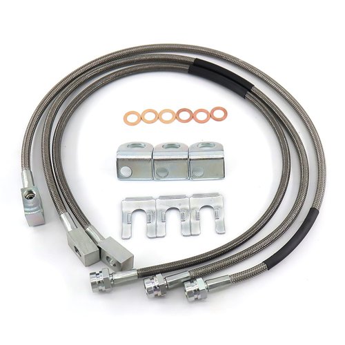 89715 Front and Rear Extended Stainless Brake Lines for Jeep Wrangler TJ YJ 87-06 / Jeep Cherokee XJ 84-01 4-6" Lift