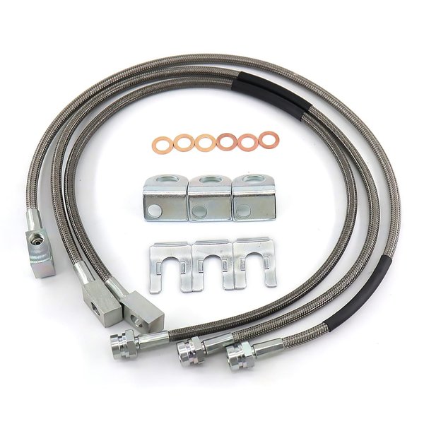 89715 Front and Rear Extended Stainless Brake Lines for Jeep Wrangler TJ YJ 87-06 / Jeep Cherokee XJ 84-01 4-6" Lift
