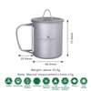 Boundless Voyage Titanium Cup with Lid Outdoor Camping Ultralight Water Tea Coffee Mug 200ML/300ML/450ML (200ml (6.7fl oz))