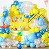 Yellow Blue Clear Balloon, 60 Pcs 12 Inches Metallic Blue Sponge Theme Balloons for Kids Cartoon Sponge Party Decorations Birthday Balloons Baby Shower Engagement Party Supplies