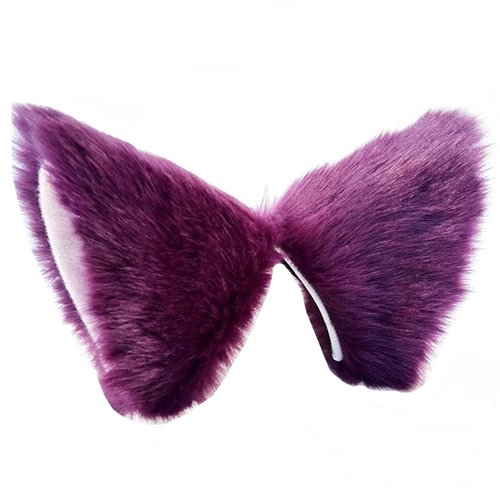 ZCMG Cat Ears Hair Clips Fox Ears Barrettes Women Furry Fur Cat Headpiece Holiday Hair Pins Sweet Halloween Party Decoration Headband Anime Cosplay Costume Kitty Kitten Hair Accessories Purple - Pink
