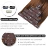 Rimoss Clip in Hair Extensions Real Human Hair, Chocolate Brown Hair Extensions Real Human Hair Clip ins Straight, Premium Soft 7pcs Remy Human Hair Clip in Extensions for Women (#4 14 Inch)