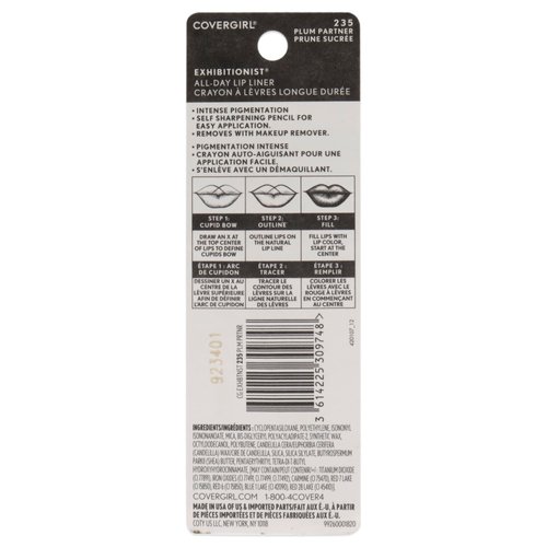 COVERGIRL Exhibitionist Lip Liner, Plum Partner 235, 0.012 Ounce