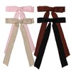 Bow Hair Clip for Girls Skinny Bow Hair Slide Barrette Wavy Edge Hair Bow Long Tail Ribbon Tassel Hair Bow Clips for Women Simple Hair Ribbons Accessories Pack of 4