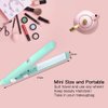 Hair Straightener and Curler, 2 in 1 Mini Bangs Hair Straightener Beauty Flat Iron Heating Curler Ceramic Tourmaline Plate Ionic Flat Iron Hair Curler & Straightener (Green)