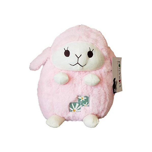 Patchwork Pet 11" Country Lamb Plush Dog Toy Pink