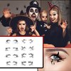 Generic Eyeshadow Face Tattoo Stickers Spider Web Skull Bat Temporary Eye Shadow Eyeliner Decals Women Halloween Masquerade Party Supplies 16pcs / 8 Pairs, Black
