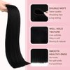 GOO GOO Sew in Hair Extensions Real Human Hair, Weft Hair Extensions Human Hair, 18A/613A Dark Blonde Highlighted Bleach Blonde 14 Inch-80g, Weft Bundles Straight Silky Remy Hair
