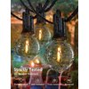Outdoor String Lights 25 Feet G40 Globe LED Patio Lights with 13 Edison Plastic Bulbs(1 Spare), Waterproof Connectable Hanging Lights for Backyard Porch Balcony Party Decor, E12 Socket Base, Black