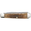 Case XX WR Pocket Knife Trapper With Genuine Bone Handle, Carbon Steel Blade(s), Length Closed: 4 1/8 Inches (Amber Bone)
