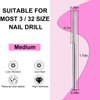 Vnjaoi Tungsten Carbide Nail Drill Bit, Cuticle bit for nail drill 3/32" Safety Under Nail Carbide Cuticle Cleaner Bit for Nail Prep, Nail Trimmer, Professional Nail Art Tools for Manicure