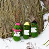 KALAWALK Funny Crochet Pickles 1 Pcs with Affirmations Cards for Inspirational Novelty Good Luck Gift and Party Decorations (KK-CKD04- REDCUM)